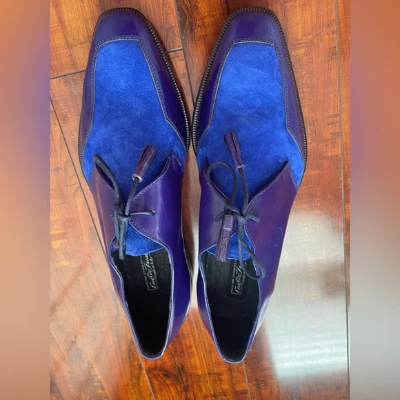 EMILIO FRANCO BLUE SHOES SIDE 9 MADE IN ITALY - Picture 3 of 8